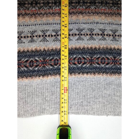 J Crew Mercantile Crewneck Sweater Mens M Fair Isle Wool Grandpa Academia Preppy - Picture 9 of 14